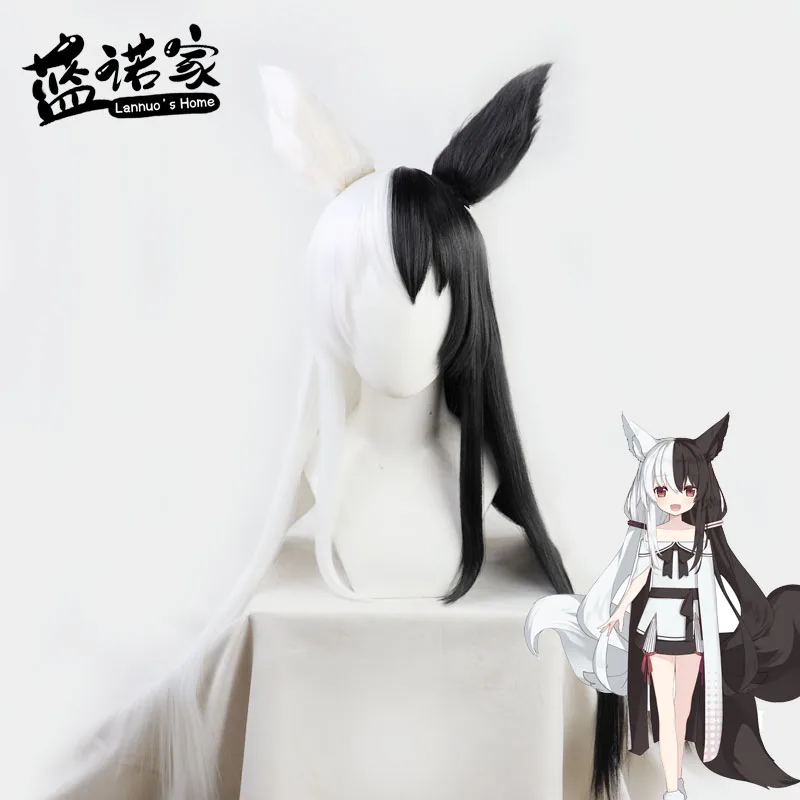 

NIJISANJI Virtual YouTube Vtuber Shirokuro Kakuryu Ari Cos Cosplay Wig Halloween Carnival Party Props Synthetic + Wig Cap