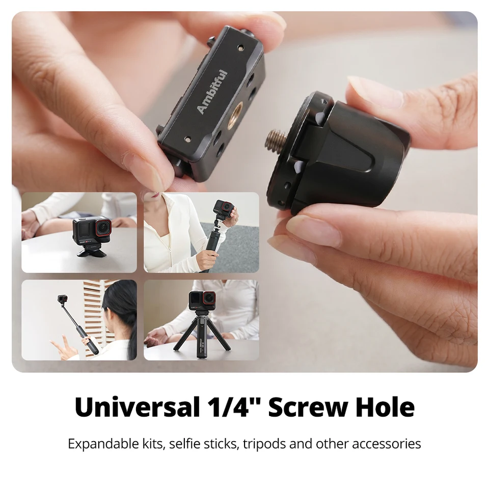 Ambitful IA01 Magnetic Quick Release Adapter Dual Locking System Universal 1/4