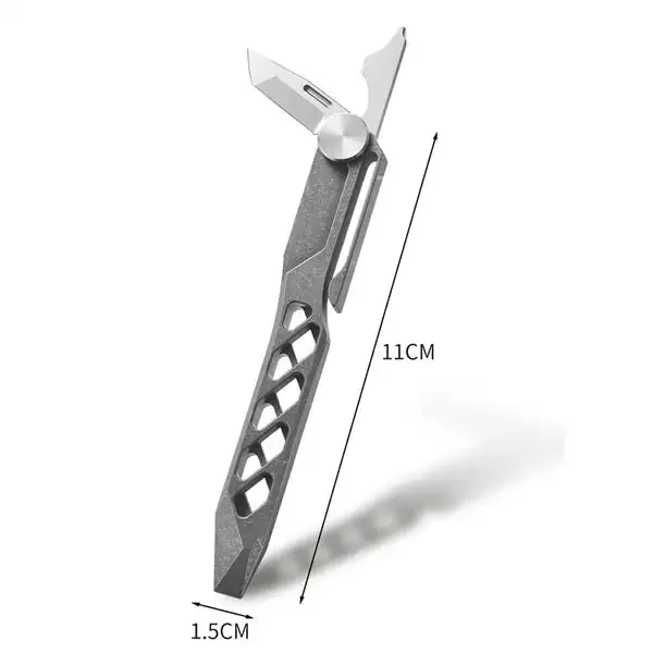 FEGVE Multifunctional Titanium Alloy Crowbar Tool With Knife, Screwdriver, Bottle Opener | EDC & Outdoor Use