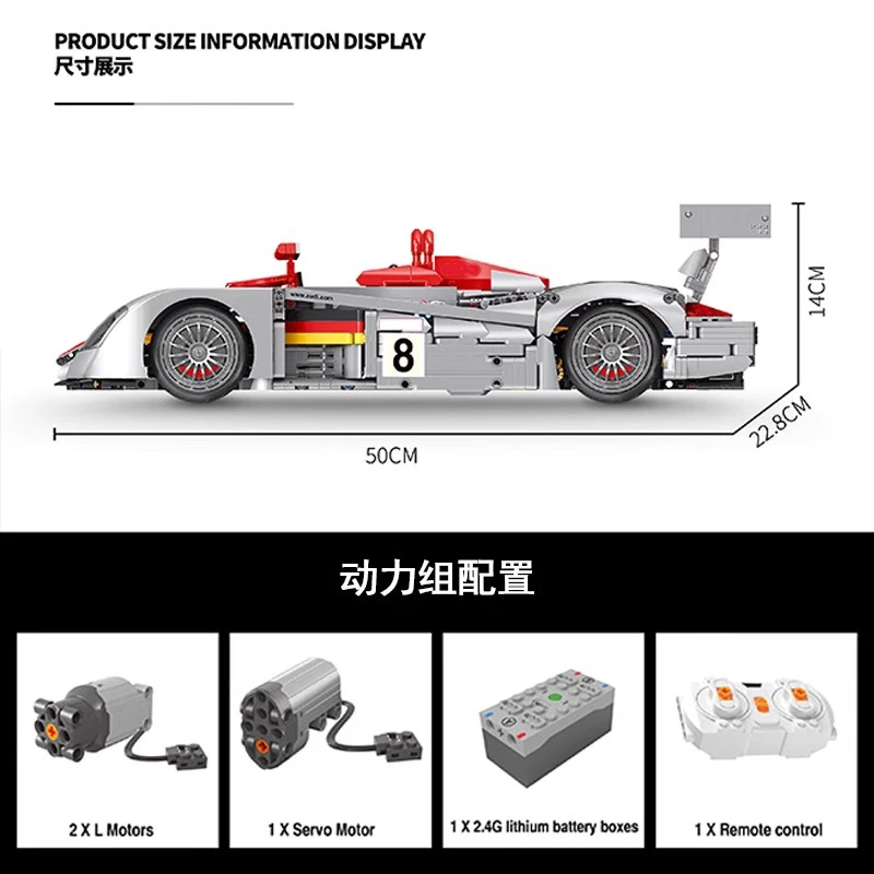 

YC23044 Le Mans Racing Sport Car 1:10 MOC Technical Building Blocks Assembling Bricks Model Toys for Children Christmas Gift