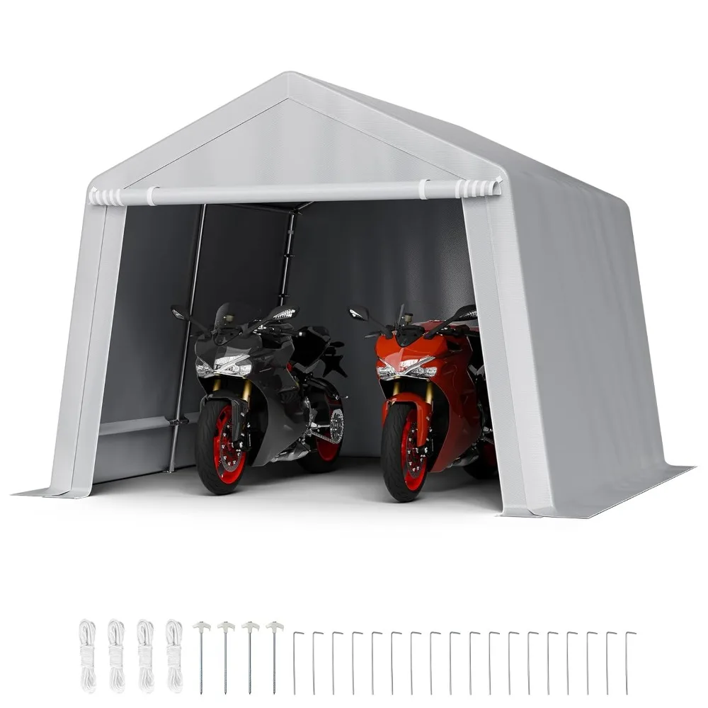 10x10ft Waterproof Outdoor Storage Tent Roll-up Door Vents Heavy Duty Frame Motorcycle Lawn Mower Bike Patio, Custom