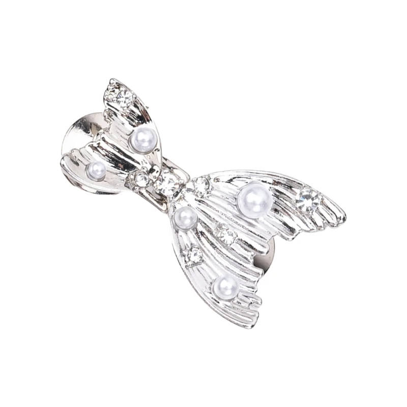 E56A Sparkling Pearls Tail Belt Clip For Jeans Adjustable Waist Cincher Detachable