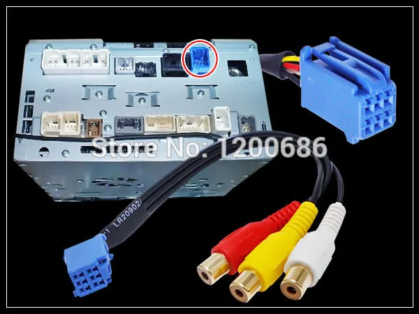 RCA Female Audio Video Input Cable for TOYOTA Headunit 6Pin Blue A V Port