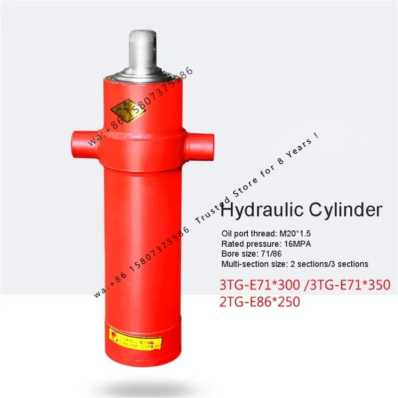 3TG-E71*300 /3TG-E71*350/2TG-E86*250 One-way Multi-section Sleeve Hydraulic Cylinders Lifting  Accessories Hydraulic Tools