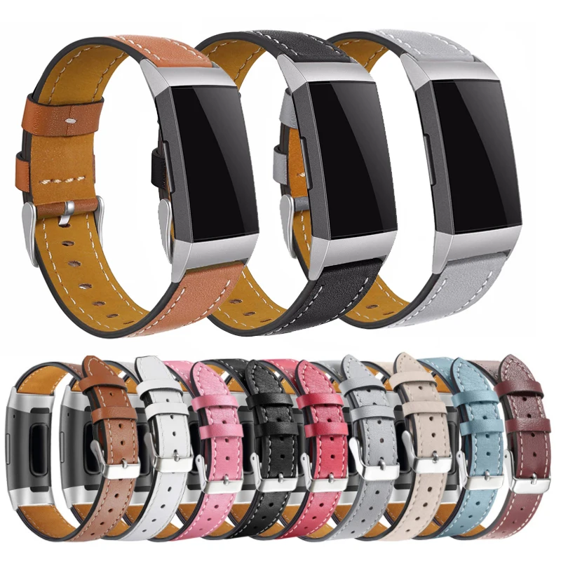 Replacement Leather Straps For Fitbit Charge 3 Charge3 Bands Bracelet Wrist Band Interchangeable Smart Fitness Watch Band