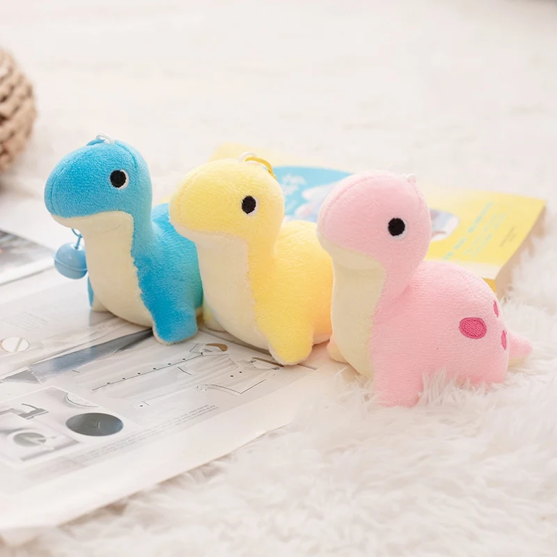 PUKEYUE 8 Colours Dinosaur Pendant Plush Toy Kawaii Stuffed Animal Doll Cute Soft Keychain Backpack Decor Birthday Gift Girl Boy