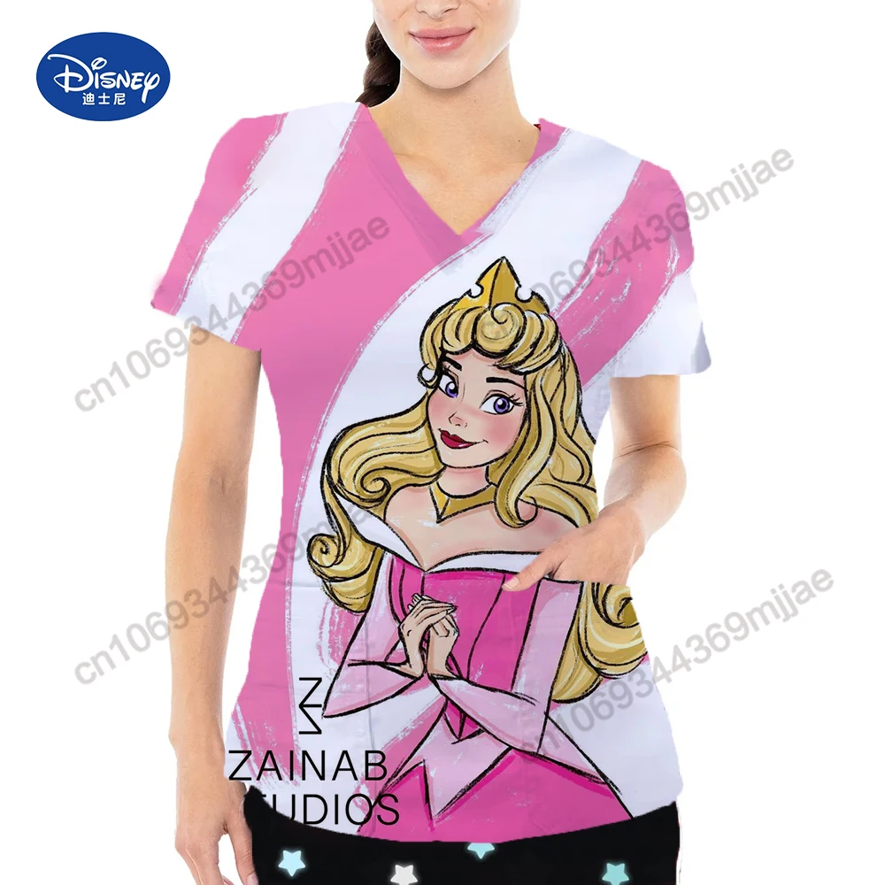 

Disney Pocket V-Neck Woman Clothing Crop Top for Women Women's -shir T Shirt Y2k Tops Anime T Shirts Yk2 Kawaii Clothes Tshirt