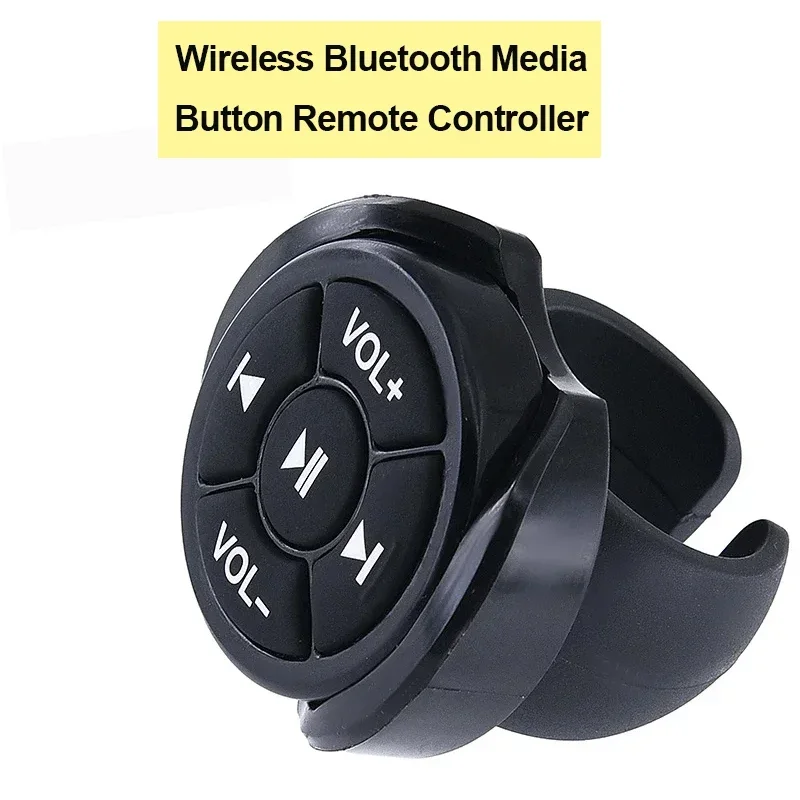 Wireless Bluetooth Media Button Remote Controller Car Motorcycle Bike Steering Wheel MP3 Music Play For IOS Android Phone Tablet