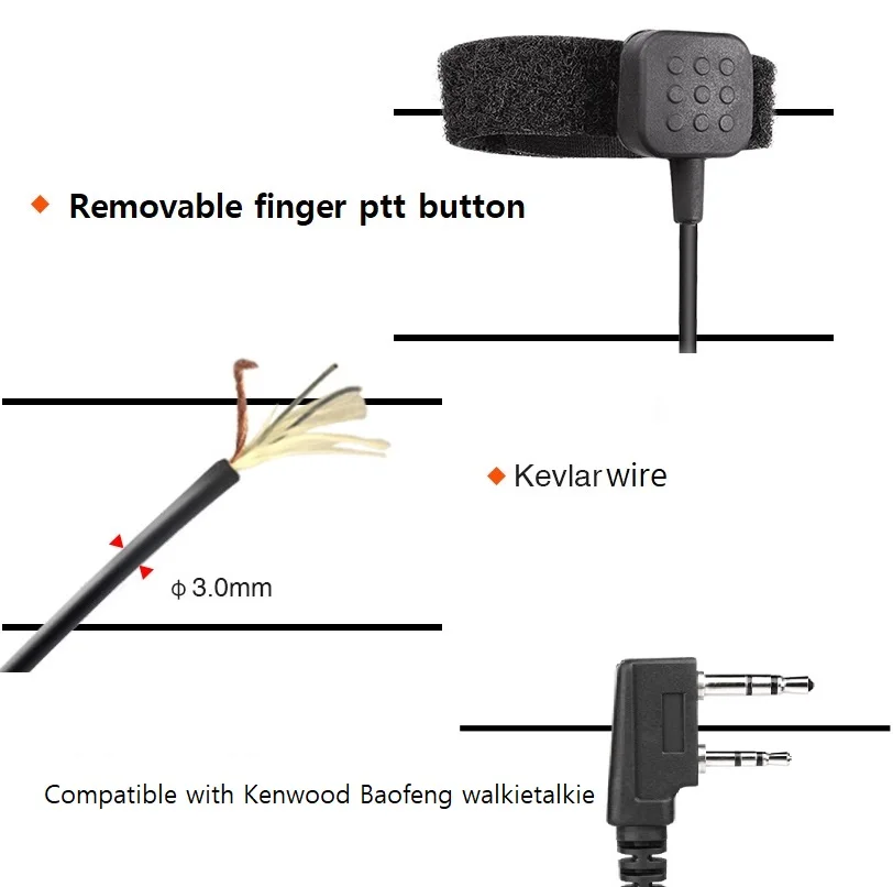 Cuffie con microfono auricolare a conduzione ossea K-head Cuffie con vibrazione ossea a conduzione ossea per walkie-talkie Kenwood Baofeng