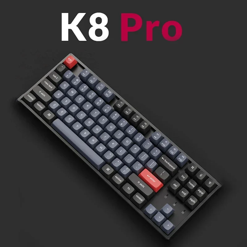 K8Pro Mechanical Keyboard Wired Bluetooth Ergonomic Design Long Battery Life Pc Business Office Gaming Custom Keyboard Win Mac