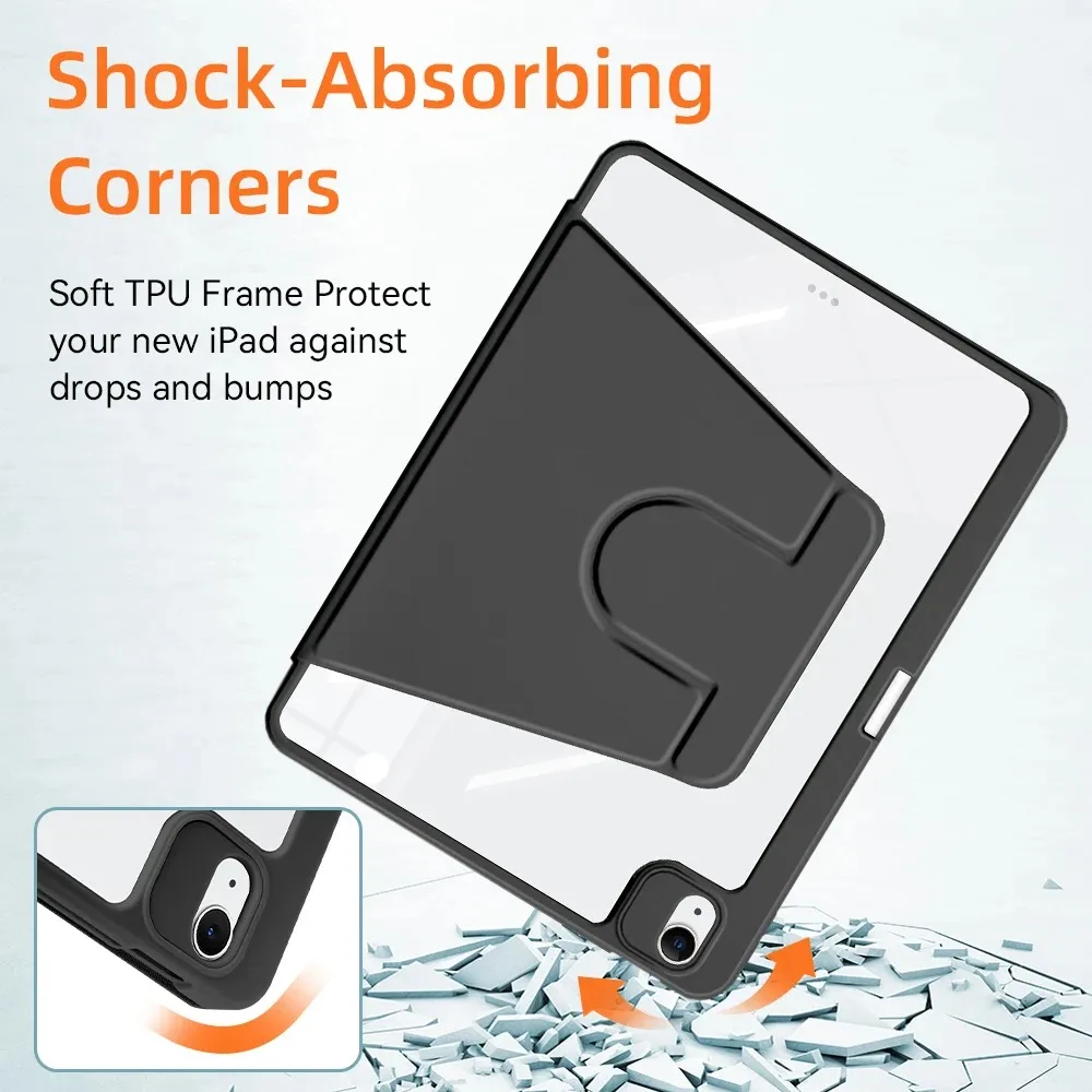 360 Rotating Case For iPad Air 11 13 M4 2026 A16 A19 12th 11th Gen 2025 M3 2024 M2 Pro11 10th 10.9 Air 5 4 3 6 9 8 7 10.2 Cover