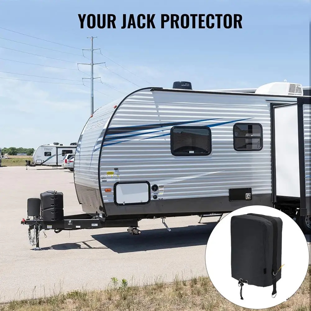 Rv Jack Cover Waterproof Rv Electric Tongue Jack Cover Durable 900d Oxford Fabric Protective Case for Travel Trailer Accessories