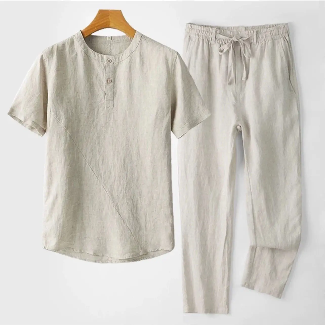 

Lightweight Breathable Linen Short Sleeve T-Shirt Men Summer Thin Children Parent-Child Style Quick Dry Comfortable Cotton Blend