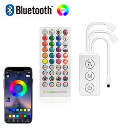 Bluetooth Rgb Controller 4 Pin Music Sync Color Changing Rgb LED Lights Controller Smart Remote 40key Led Controller DC12V