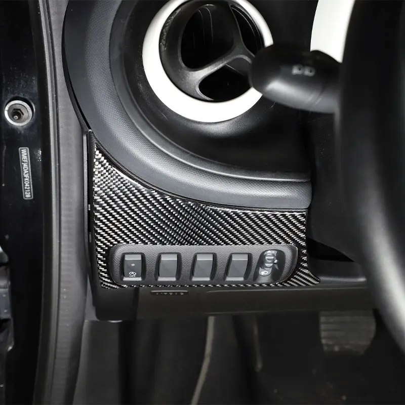 Car Headlight Adjustment Switch Panel Carbon Styling Decoration Sticker For Smart 453 Fortwo Forfour Car Interior