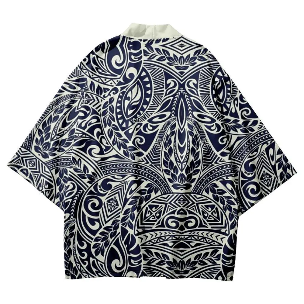 Geometry Print Cardigan Haori Beach Yukata Harajuku Japanese Kimono Streetwear Men Women Tops Robe Clothes Plus Size 5XL 6XL