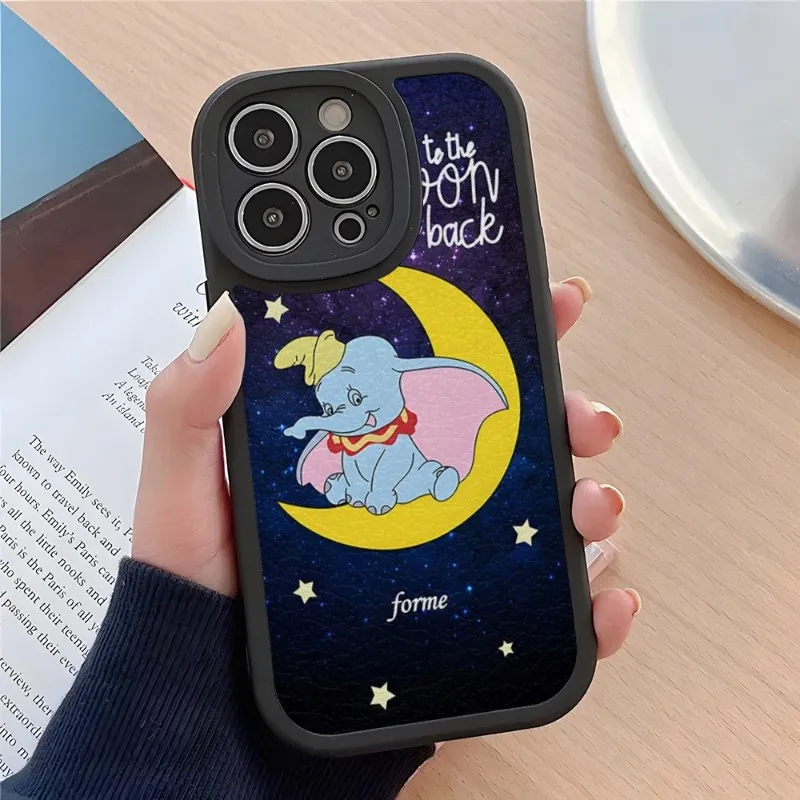 Disney Dumbo Phone Case For IPhone 14 11 12 13 Pro Max Mini X XR XS 7 8 Plus Lens Protection Painted Upholstered