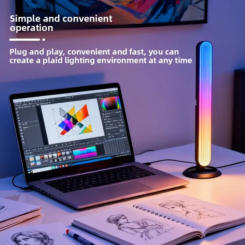 Rgb pickup ambient light voice-activated music rhythm light car computer desktop audio e-sports room decorative colorful lights