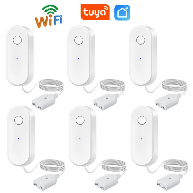 Tuya WiFi Water Leakage Sensor Water Level Detector Smart Life APP Home Kitchen Flood Safety Alarm Remote Control Easy Install