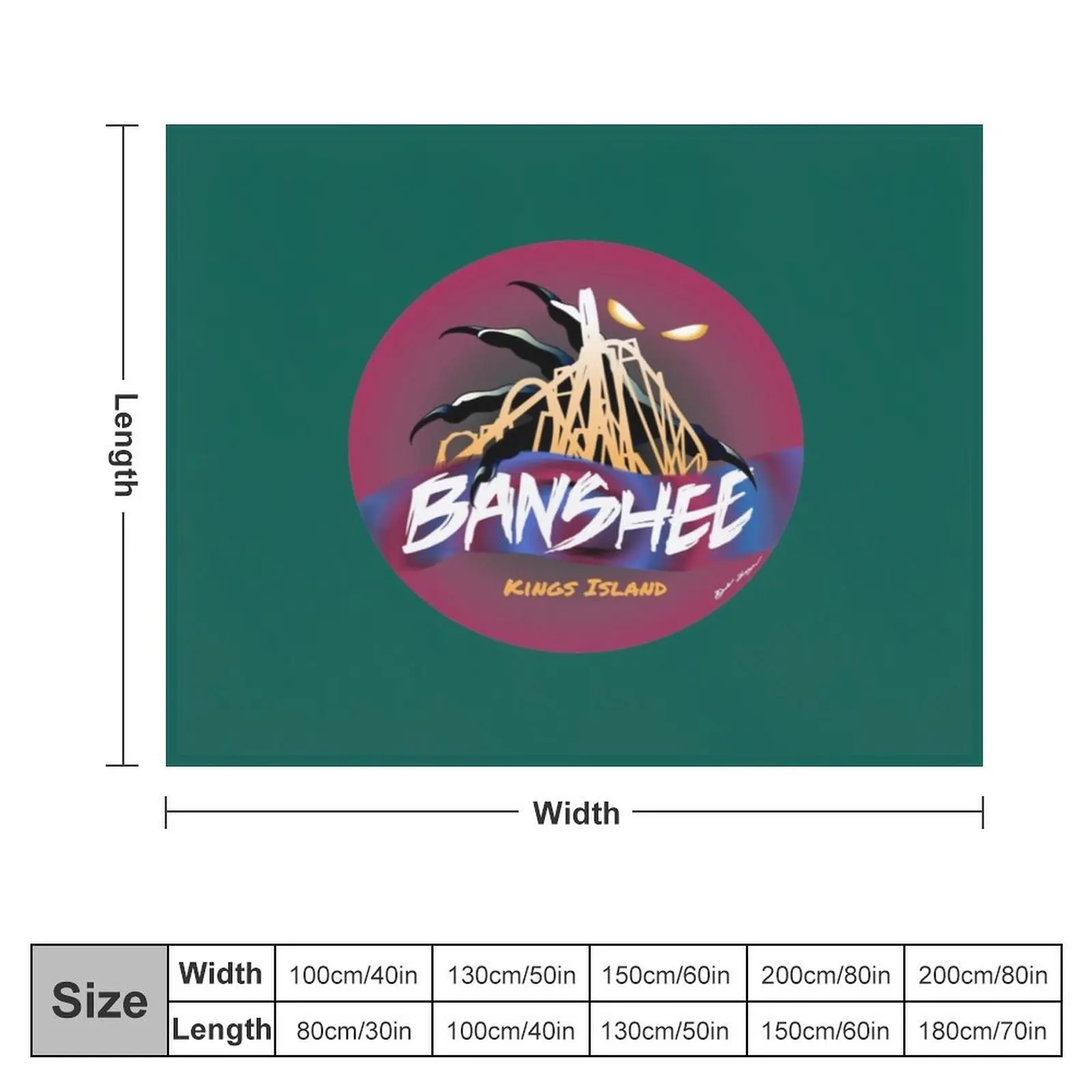 Kings Island Banshee Design Throw Blanket Plush Bed christmas gifts Blankets