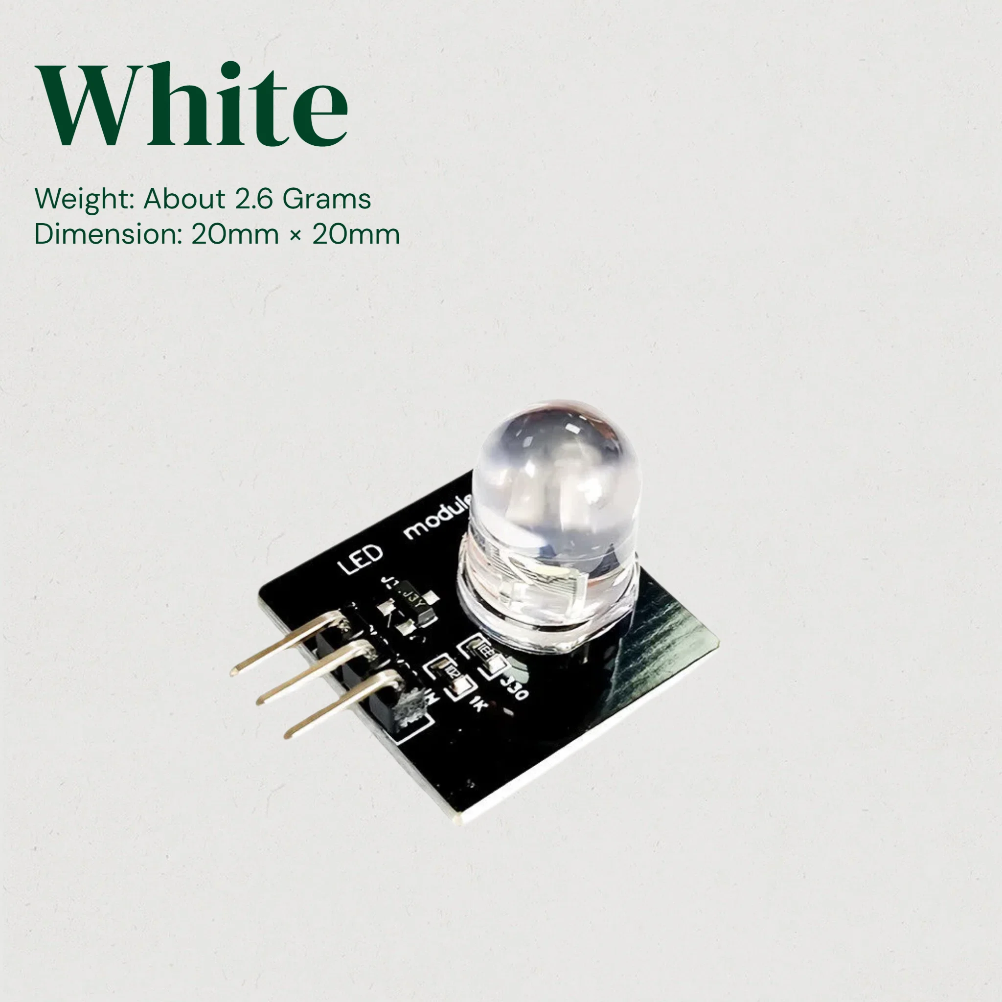 DC 3.3V-5V 10mm Light-Emitting Module LED Sensor LED Indicator Light-Emitting Tube Module for Arduino