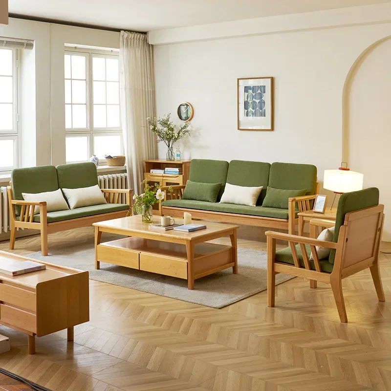 

Winter and summer dual-use, sofa combination Japanese style, log color small apartment
