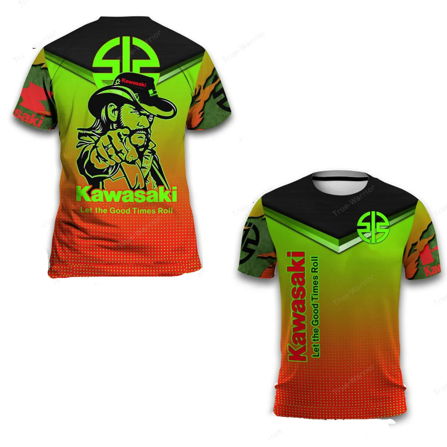 

Summer Kawasaki Motorcycle Sport T-Shirt For Motocross Fans 3D T Shirt Men Motorcycle Graphic Print Racing Teamwear Adult Tops 8
