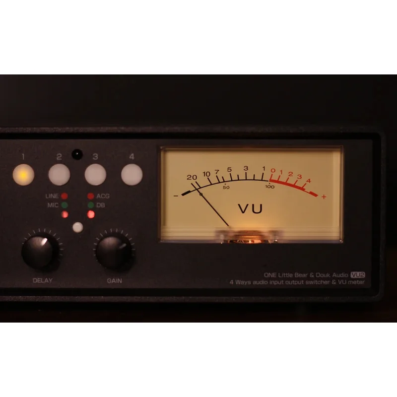 VU2 Music DB Analog VU Meter   Four-Channel Audio Switcher, Size: 28*12*9CM Sound Level Indicator