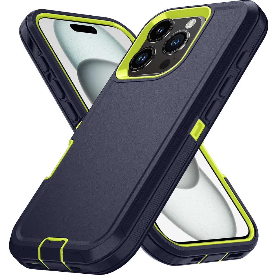 Funda de teléfono tipo armadura a prueba de golpes para iPhone 11 12 13 14 15 Pro Max X XS XR XSMAX 7 8 Plus SE2 SE4, cubierta trasera de PC+TPU resistente