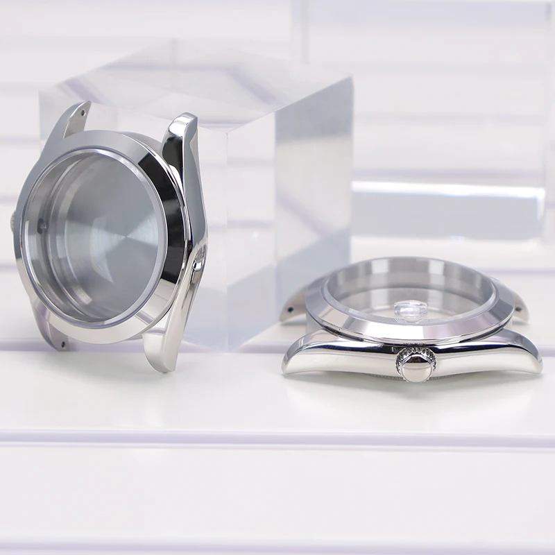 36mm 39mm Silver Watch Case Waterproof Sapphire Glass For Seiko 4R36 NH35 NH36 NH34/38 Miyota 8215 Movement 28.5mm Dial Air King image 6