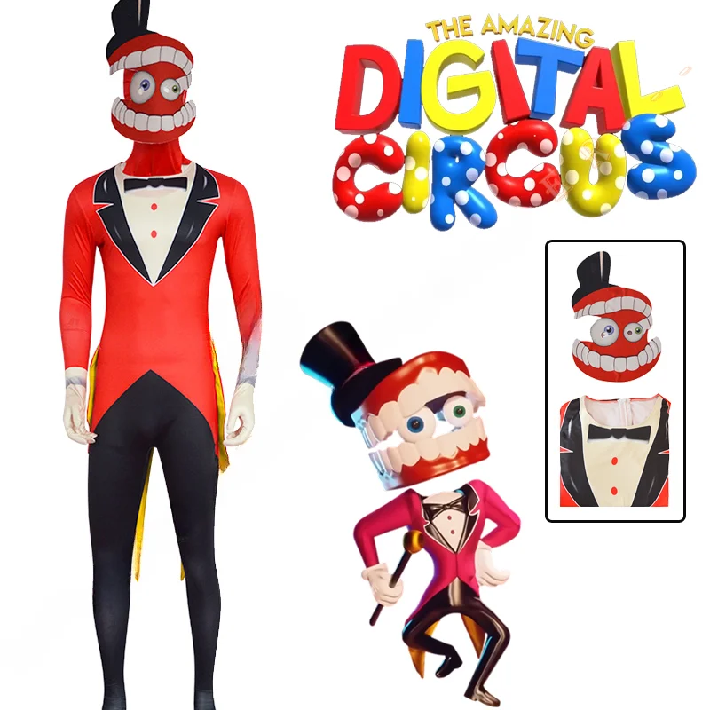 Amazing Digital Circus Caine Cosplay Costume Uniform Jumpsuit Pomni Halloween Party Kids Adult Cosplay Accessories IN STOCK