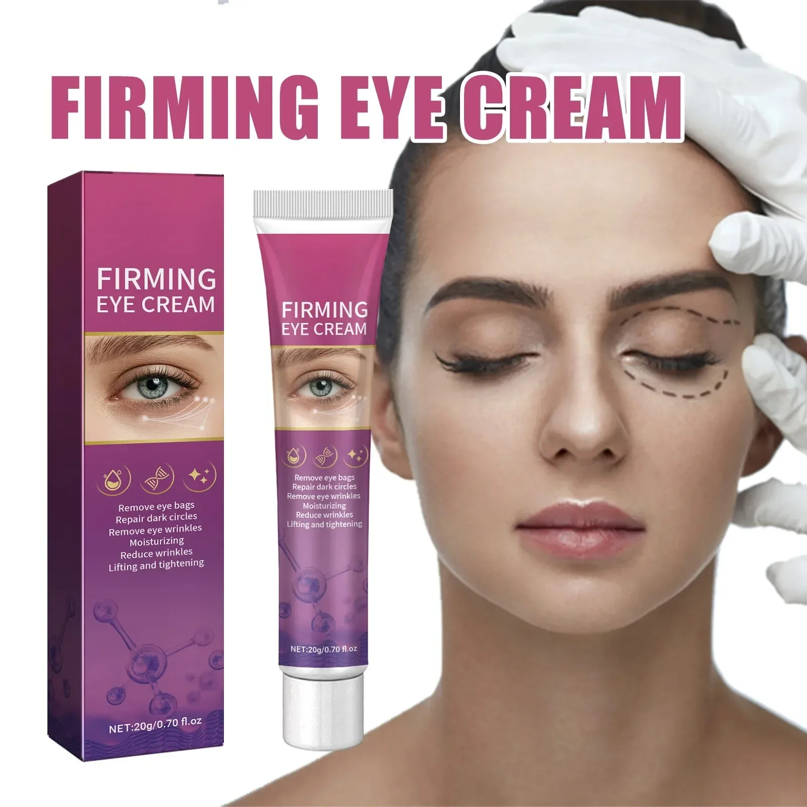 Caffeine Eye Serum and Under Eye Roller Cream for Dark Circles and Puffiness, Caffeine Eye Cream with 360° Massage Ball Reduce W