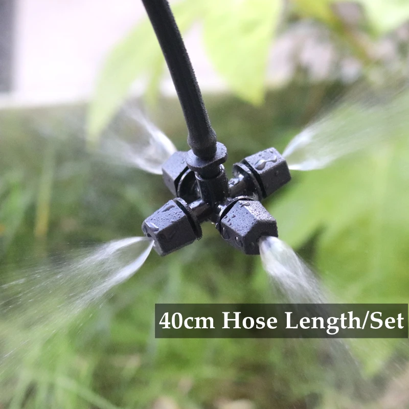 5-30sets Irrigation System Black Foggy Sprinkler With 4/7mm Hose Connector Anti-Drip Fog Sprinkler Sprinkler Garden  Irrigation