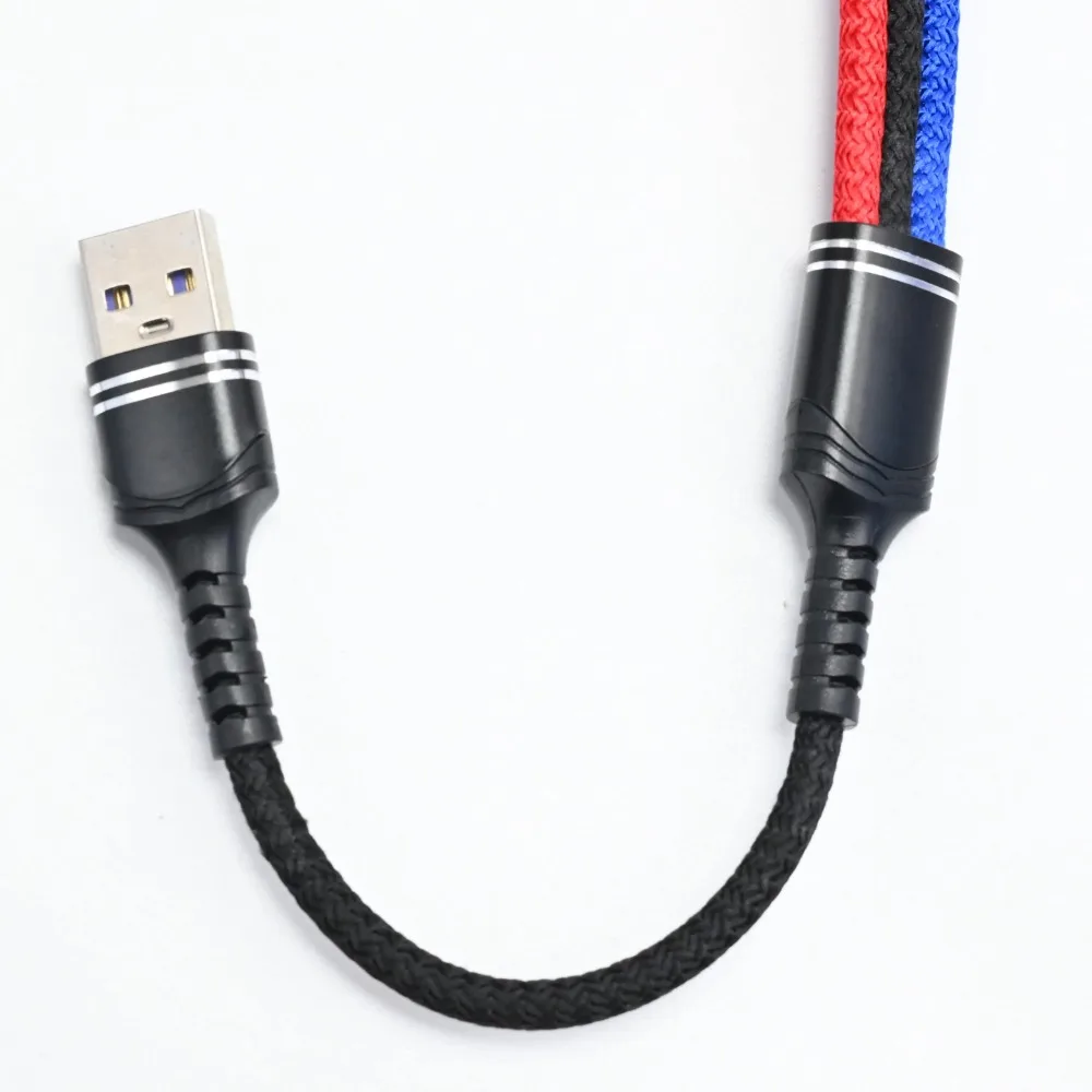 30cm short 3 In 1 USB Cable Short Micro USB Type C Cable For iPhone 13 12 11 Samsung Xiaomi Mobile Phone Charger Cable Mini Wire