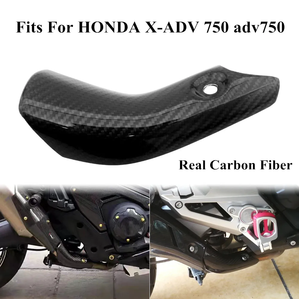 

For Honda X-ADV 750 ADV750 Motorcycle Exhaust System Middle Real Carbon Fiber Connection Pipe Heat Shield Cover Guard Anti-Scald