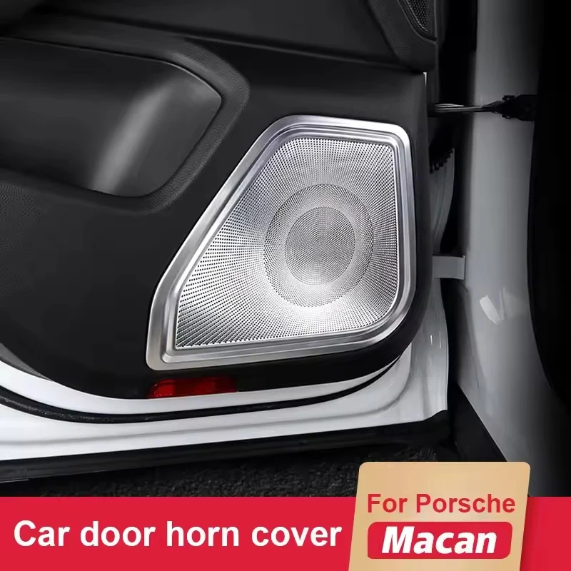 

For Porsche Macan Stainless Steel Car Door Speaker Cover Horn Decorative Cover Interior Modification And Upgrade Accessories