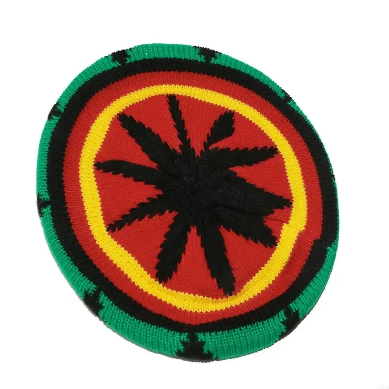 قبعة قوس قزح قبعة كروشيه قبعات جامايكية تقليدية للكبار للأنشطة الداخلية والخارجية، جميعها متطابقة #5