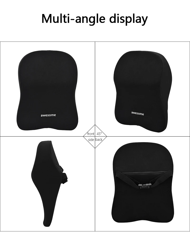 Auto Lendenwirbel Rückenstütze Kopfstütze Nackenkissen Memory Foam Lendenkissen Universal Weiche Nackenkissen Kissen Autositzkissen – Detail 9