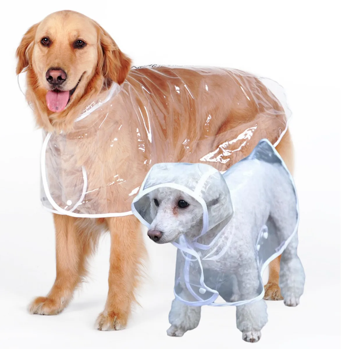 Pet Dog Raincoat Clothes Puppy Transparent Rain Slicker Waterproof Dogs Jumpsuit Pet Clothing for Small Large dogs XS-7XL