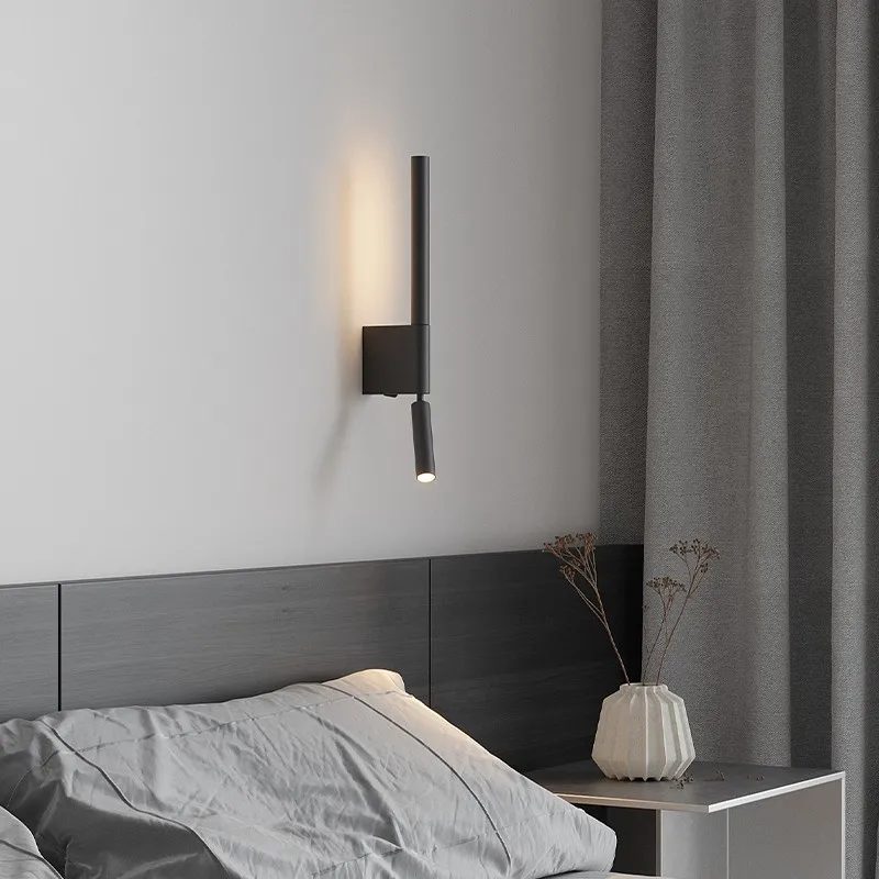 

10W Wall Lamp Rotation Adjustable Bedside LED Wall Light Reading Light with Switch Minimalist Hotel Home Bedroom Indoor Lighting