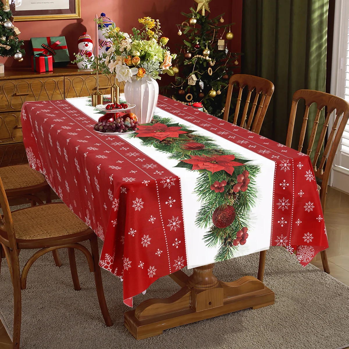 Merry Christmas Tablecloths 2023 Christmas Decorations For Home Xmas Navidad Noel Gifts Christmas Ornament Happy New Year