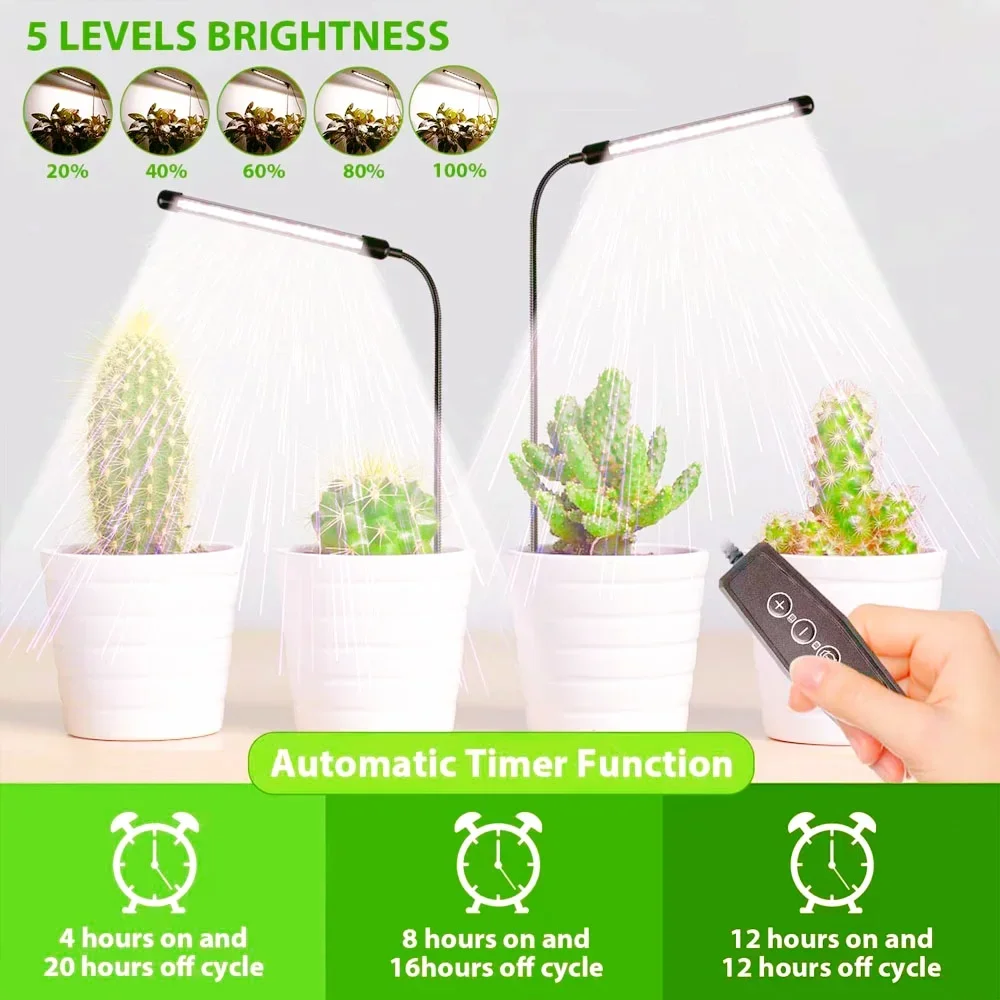 LED plant growth lamp, full spectrum of 48 lamp beads, USB plug-in type, potted fill light lamp.