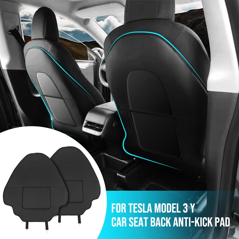 

For Tesla Model 3 Model Y Seat Back Car Anti-kick Pad Protector Child Anti-dirty Leather Full Surrounded Seatback Interior Cover