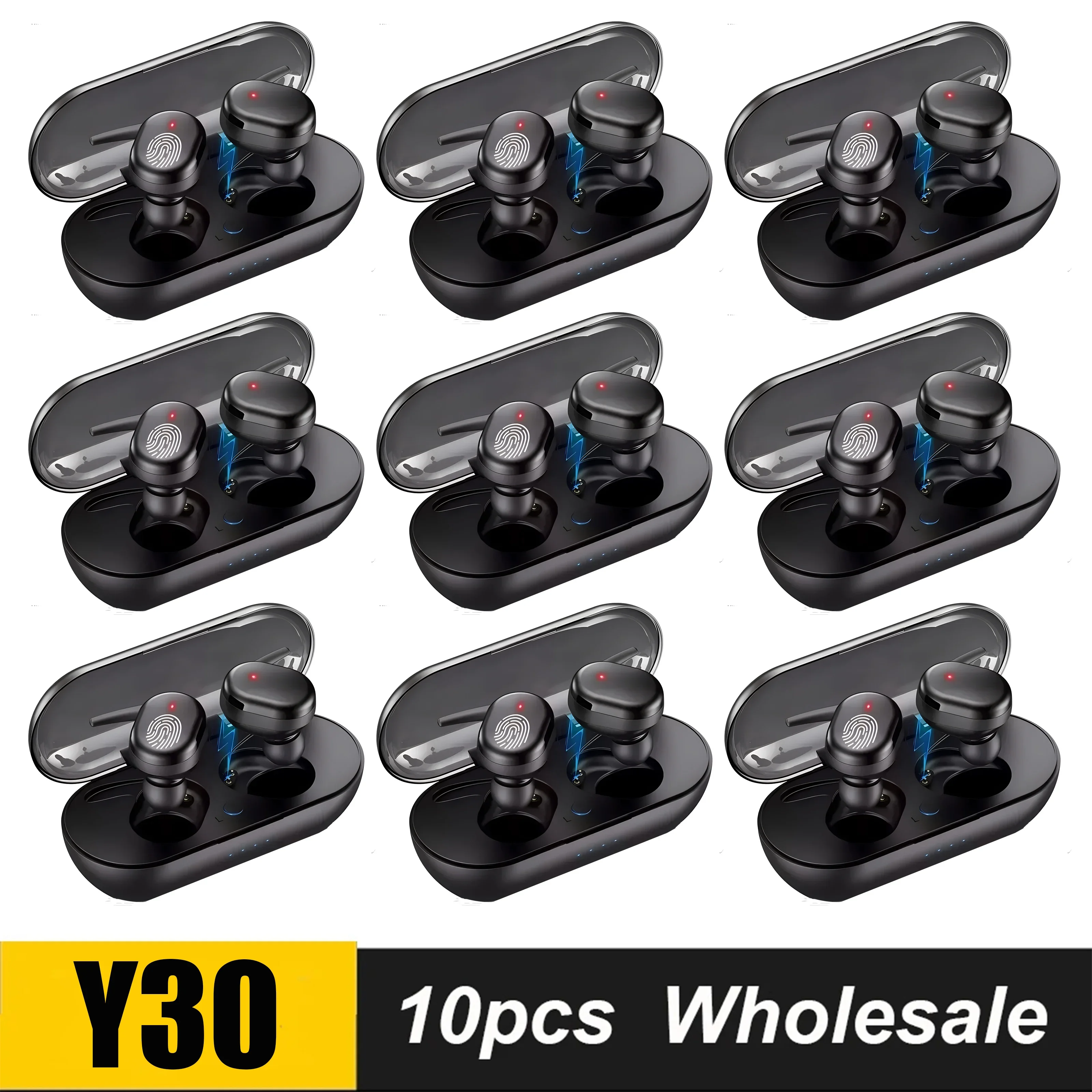 

10 Pcs Y30 TWS Bluetooth 5.0 Wireless Stereo Earphones Earbuds In-ear Noise Reduction Waterproof Headphone For Smart Phone