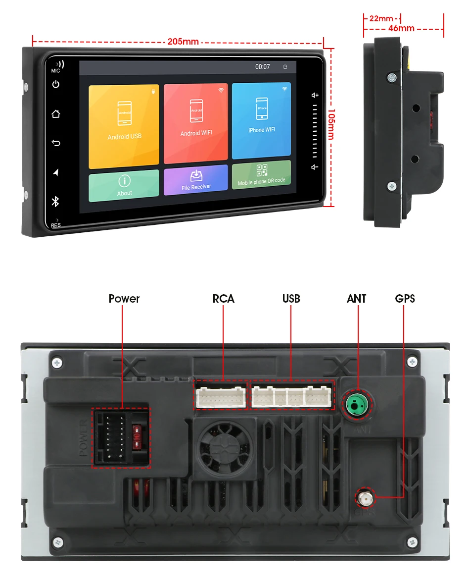 Android 11 Car Radio for Toyota VIOS Corolla Crown Camry Hiace Previa RAV4 Prado Universal 7