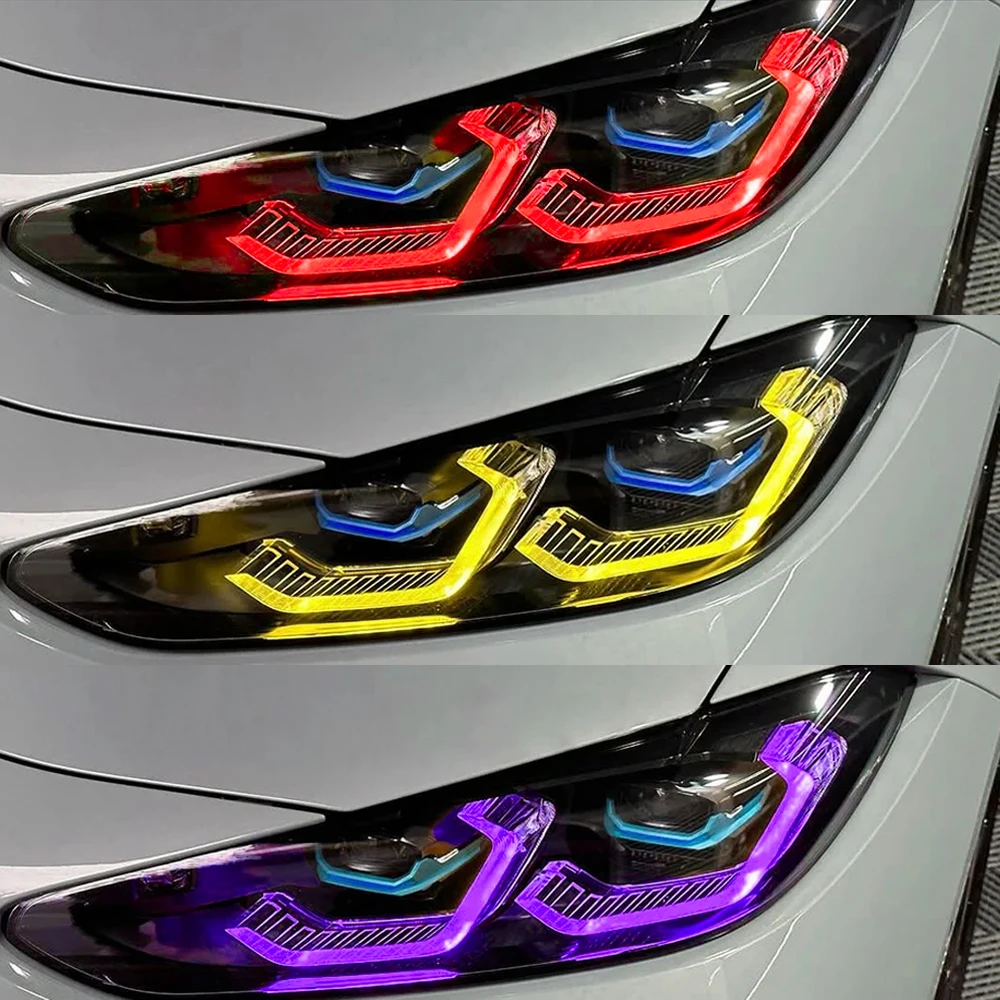 

Комплект обновления лазерных фар, совместимый с платформой G80 G82 G22 G23 G26 RGB DRL APP Control, левый и правый, модернизированный BMW 2021 2025
