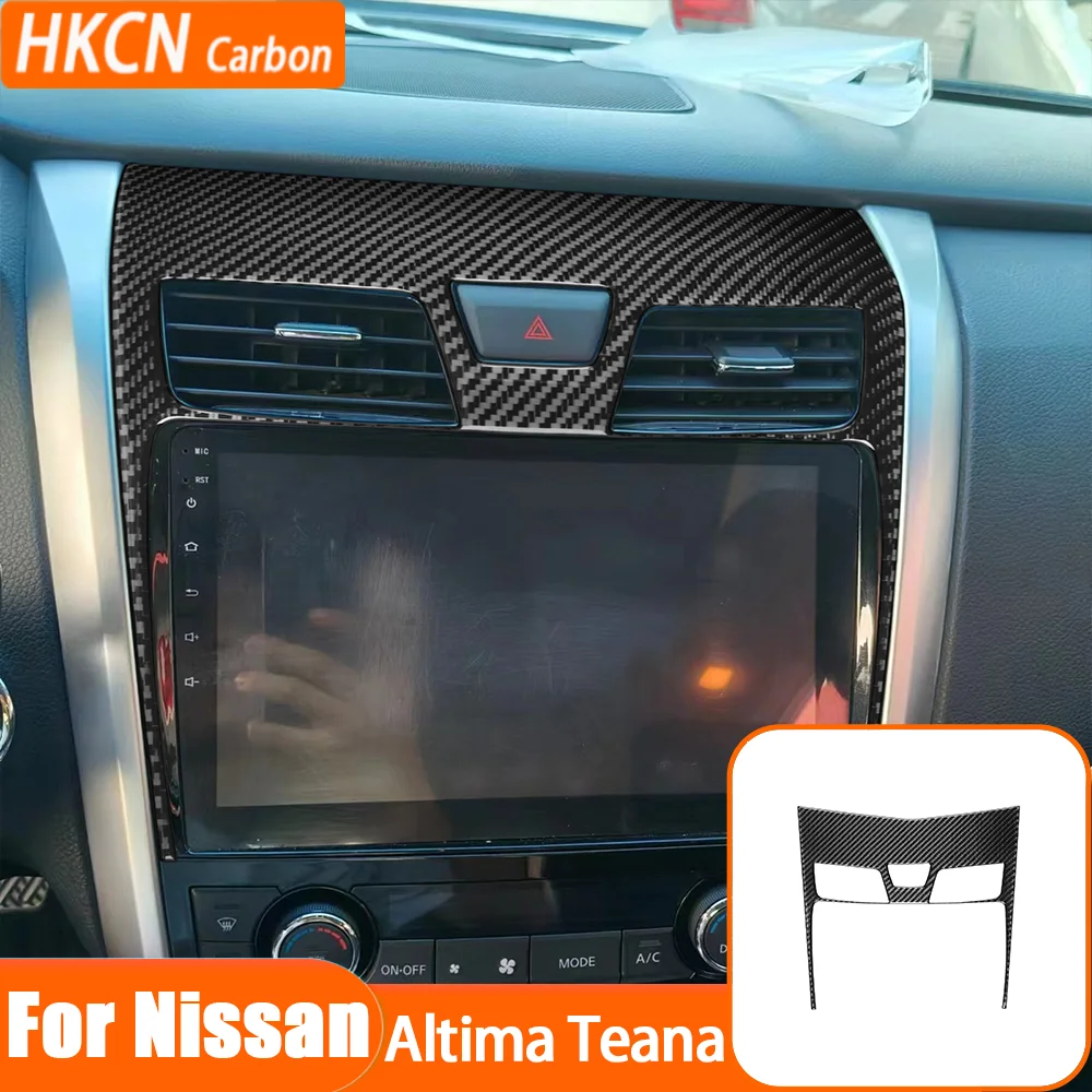 

Carbon Fiber Central Console Display Frame Panel Decals Car Interior Accessories Trim Sticker For Nissan Altima Teana 2013—2018