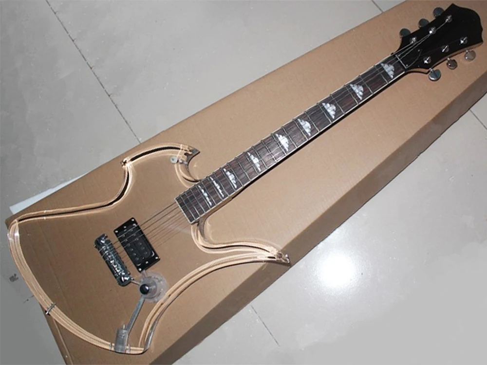 Transparent Acrylic Electric Guitar with Rosewood Fretboard,Providing Customized Service