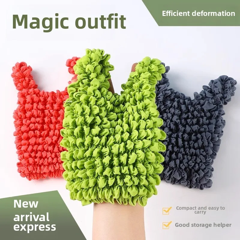 Trendy Magic Bubble Pleated Shopping Bag Elastic Expandable Tote Large Capacity Multi-purpose Portable Grocery Handbag