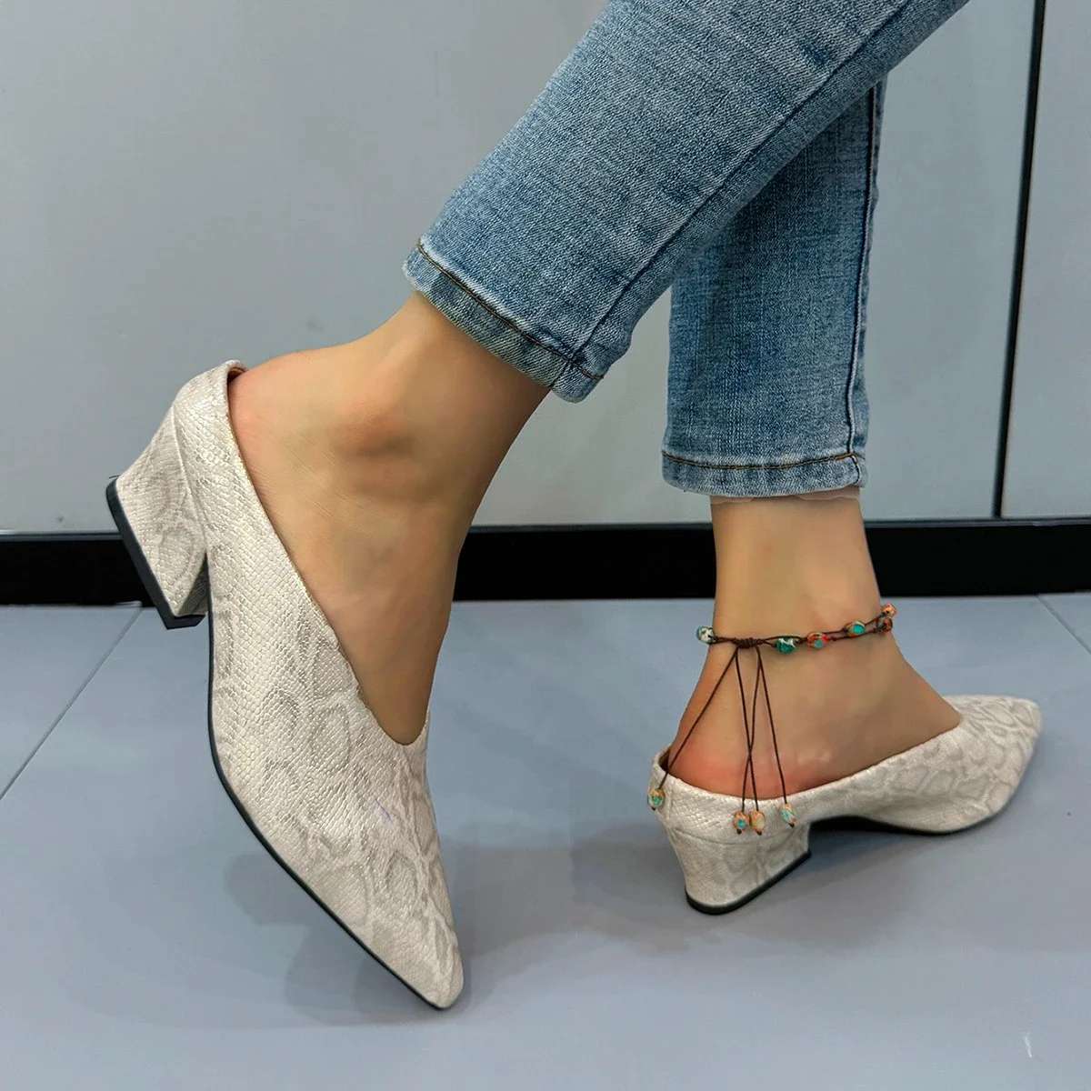 Pointed Toe Women's Slipers Thin High Heels Slipers Female Casual Party Outdoor Slingbacks Shoes for Women Zapatos De Mujer